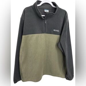 Columbia XXL 2XL Grey and Olive Quarter Zip Fleece Jacket